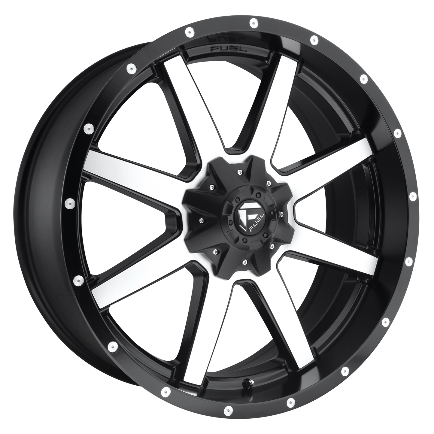 20x10 Fuel D537 Maverick Black & Machined Wheel 6x5.5/6x135 (-12mm)