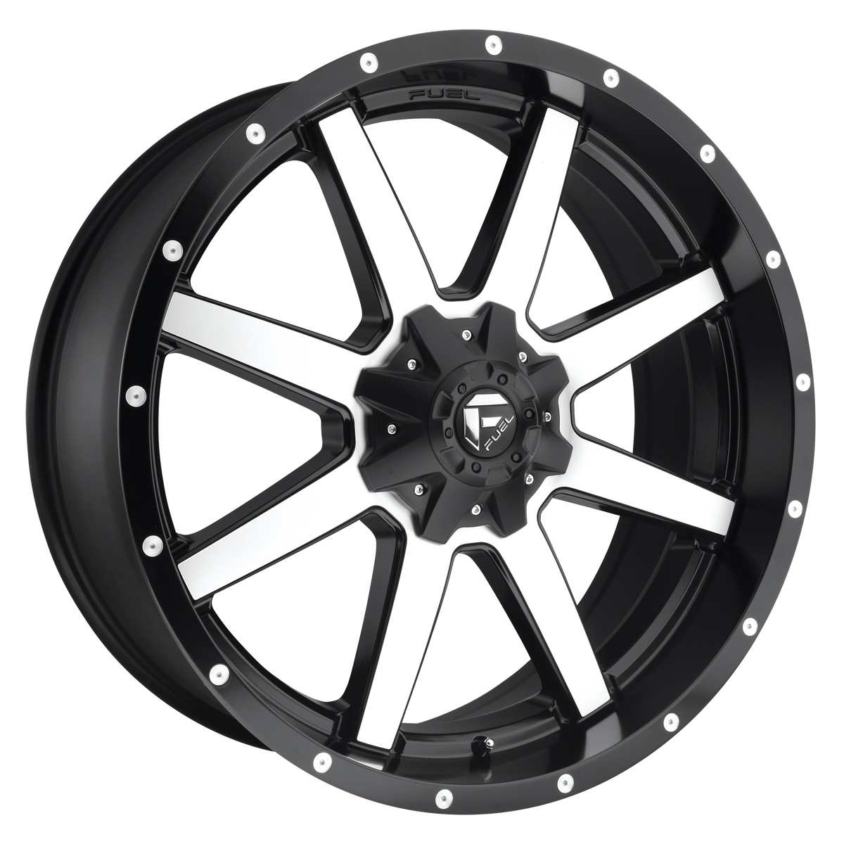 20x9 Fuel D537 Maverick Black & Machined Wheel 8x180 (1mm)