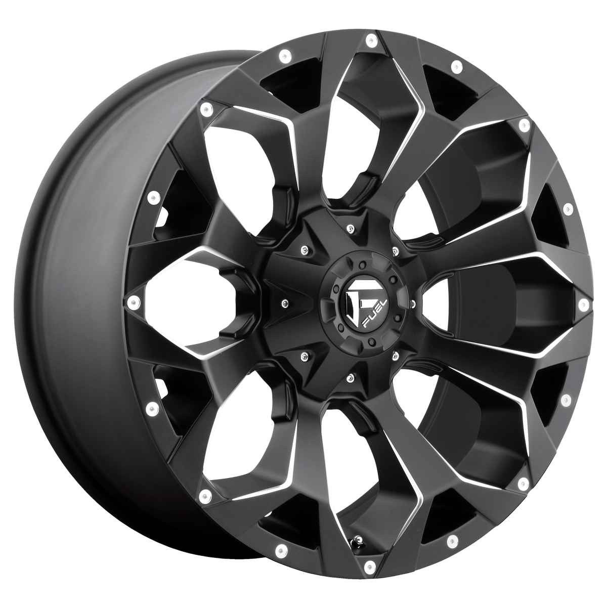20x12 Fuel D546 Assault Matte Black & Milled Wheel 8x6.5 (-43mm)