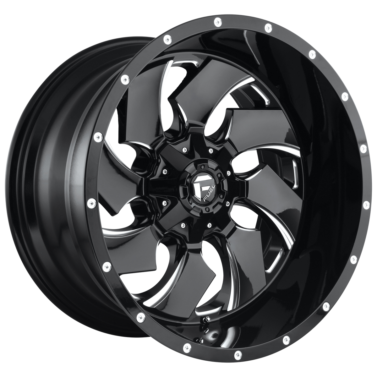 20x12 Fuel D574 Cleaver Gloss Black & Milled Wheel 8x180 (-44mm)