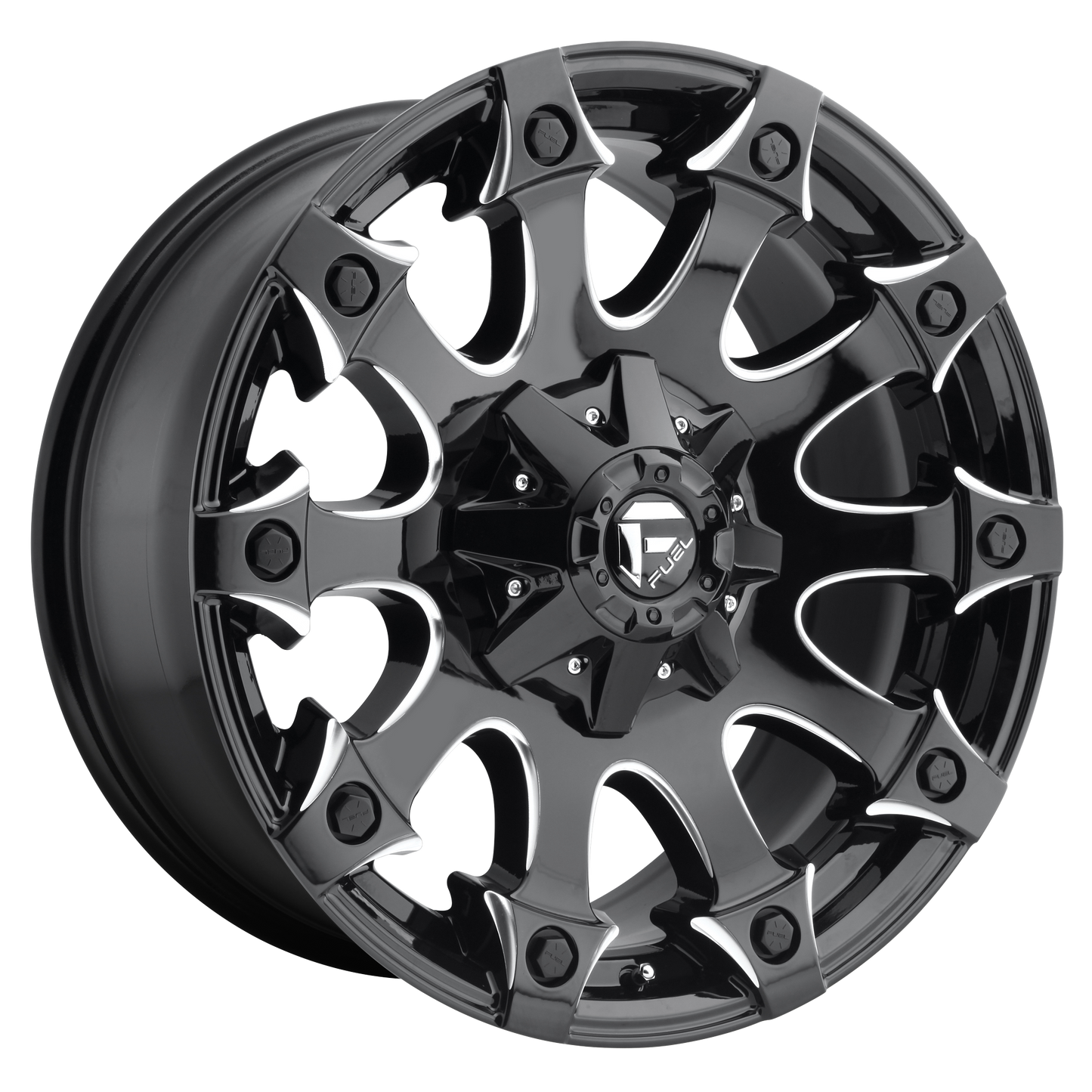 20x9 Fuel D578 Battle Axe Black & Milled Wheel 5x5.5/5x150 (1mm)