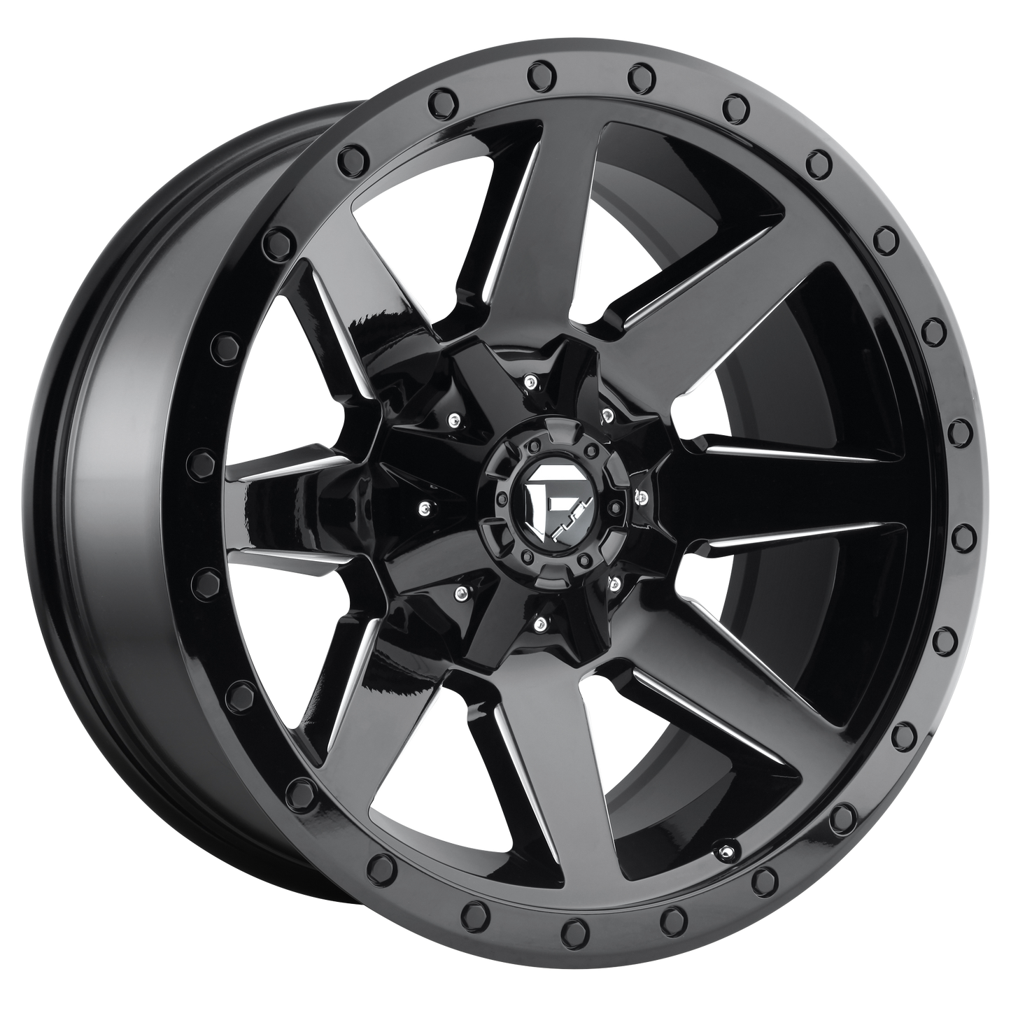 20x9 Fuel D597 Wildcat Gloss Black & Milled Wheel 8x180 (20mm)