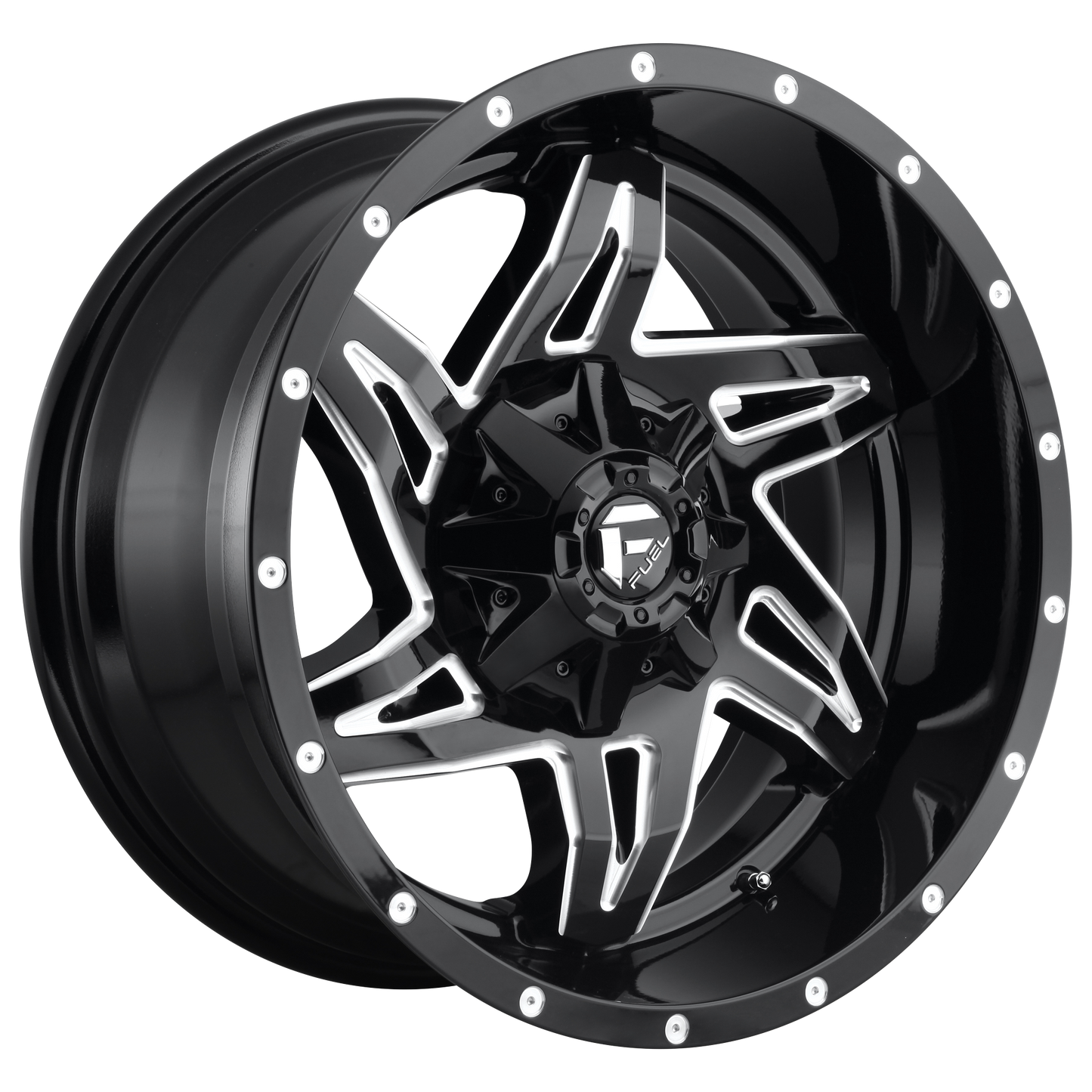 20x10 Fuel D613 ROCKER GLOSS BLACK MILLED Wheel 8x6.5 (-18mm)
