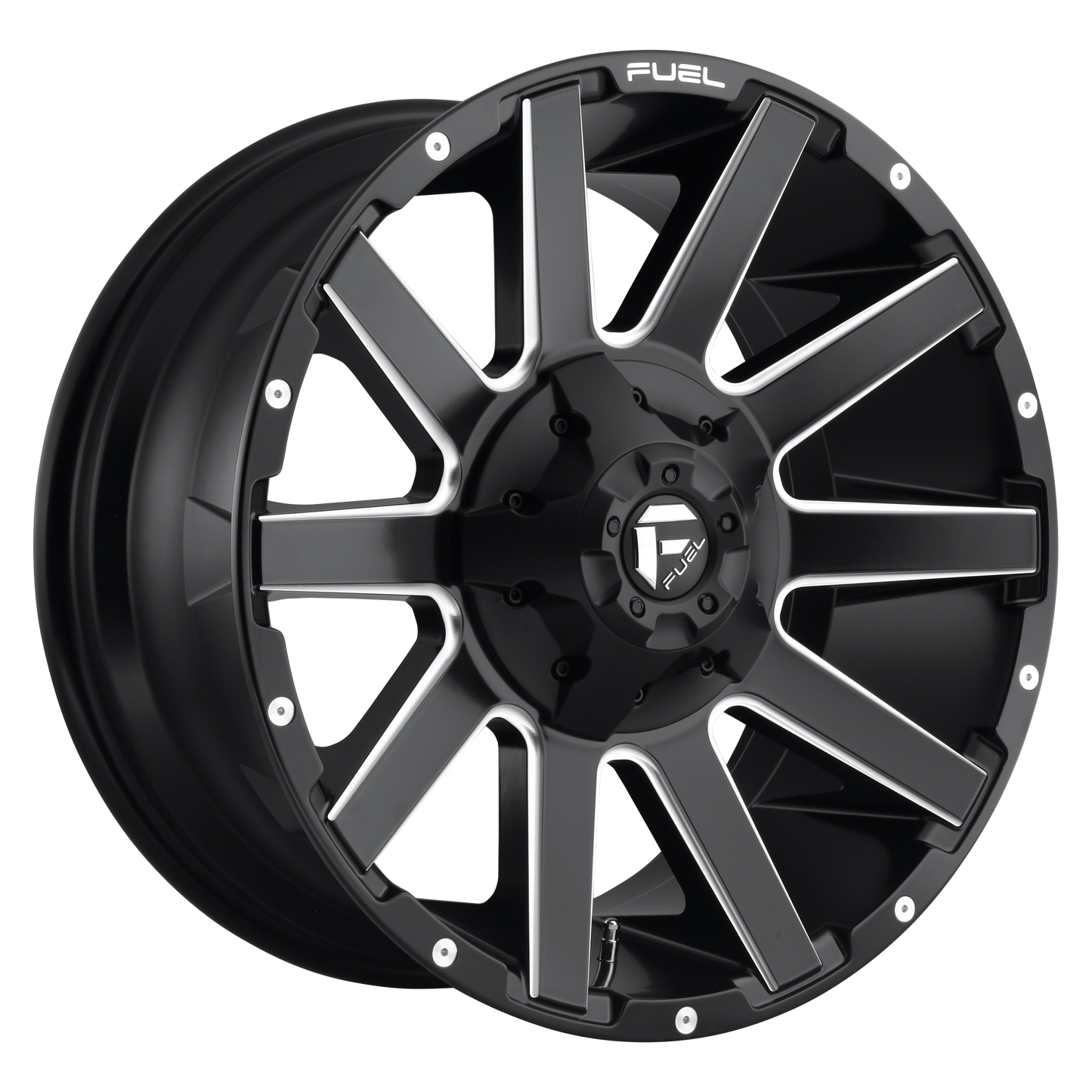 22x12 Fuel D616 CONTRA MATTE BLACK MILLED Wheel 5x5.5/5x150 (-44mm)