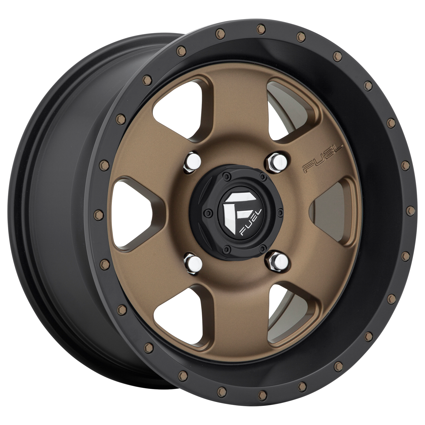 18x9 Fuel D617 PODIUM MATTE BRONZE BLACK BEAD RING Wheel 6x5.5 (1mm)