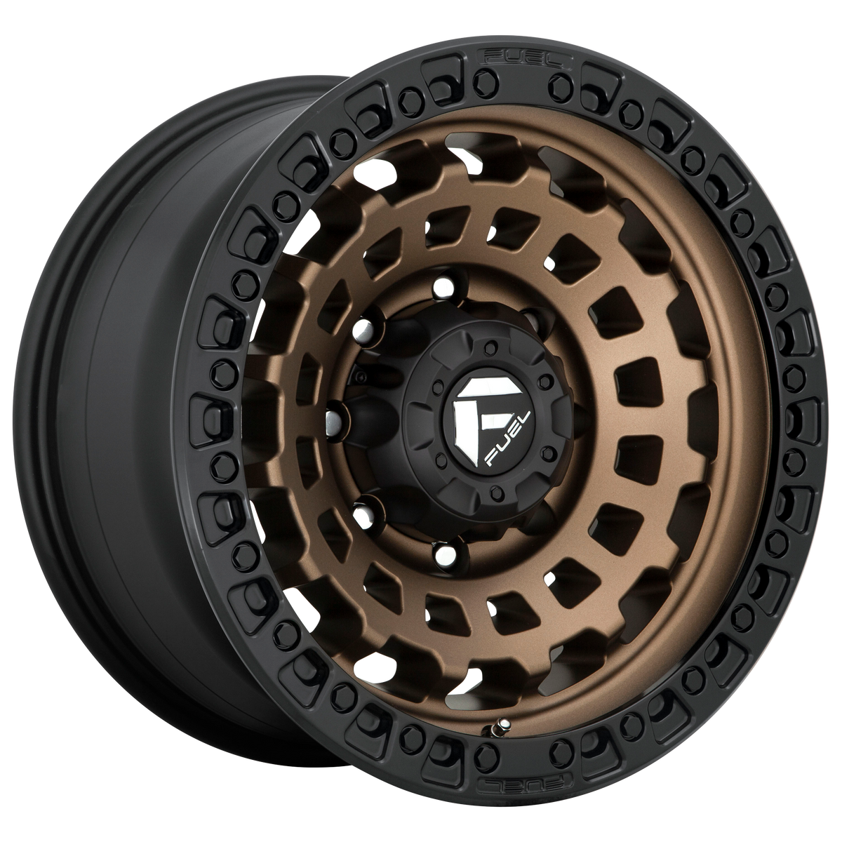 18x9 Fuel D634 ZEPHYR MATTE BRONZE BLACK BEAD RING Wheel 5x5 (-12mm)