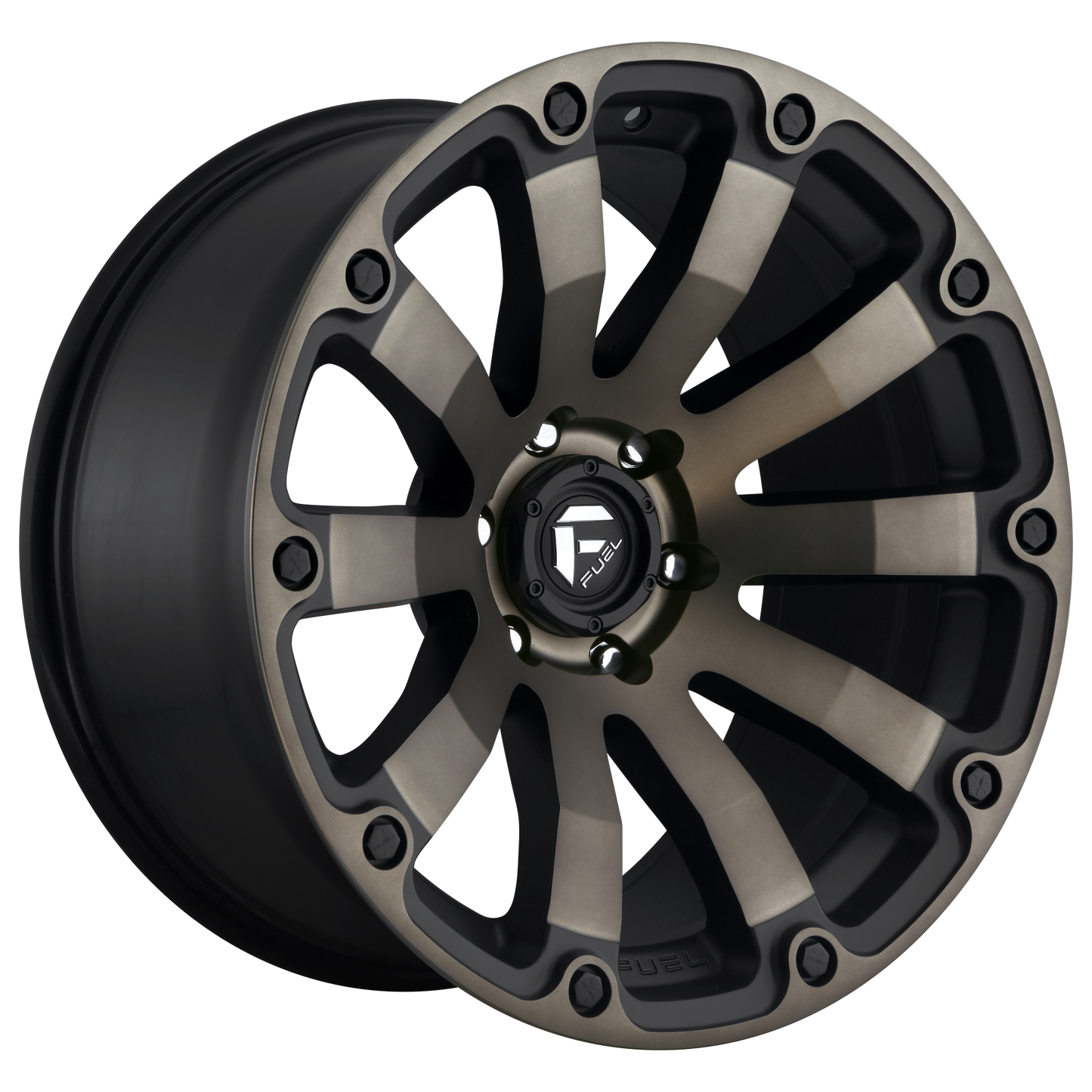 20x9 Fuel D636 DIESEL MATTE BLACK DOUBLE DARK TINT Wheel 6x5.5 (20mm)