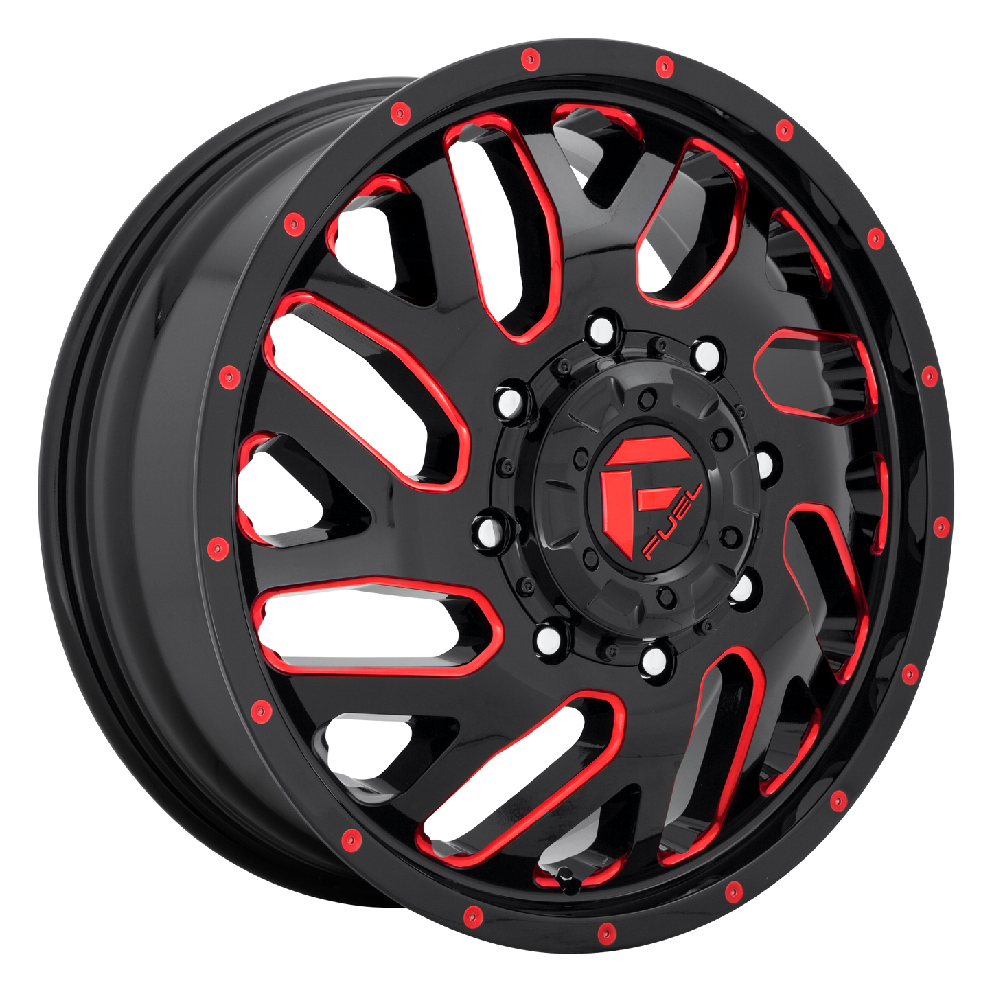 22x7 Fuel D656 Triton Gloss Black Red Tinted Clear UTV Wheel 4x137 (13mm)