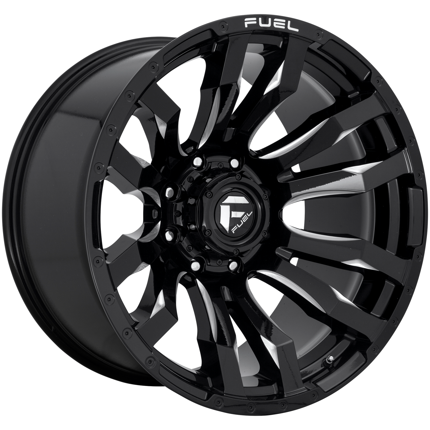 18x9 Fuel D673 BLITZ GLOSS BLACK MILLED Wheel 8x6.5 (-12mm)