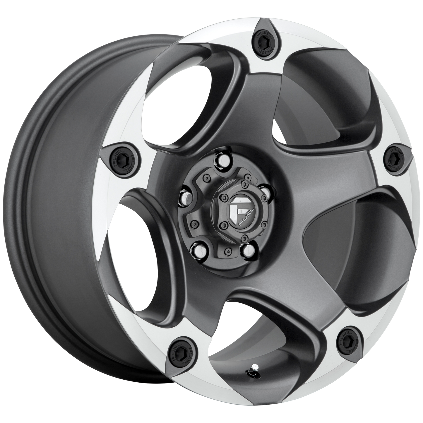 17x9 Fuel D684 MENACE MATTE GUN METAL MACHINED Wheel 5x5 (-12mm)