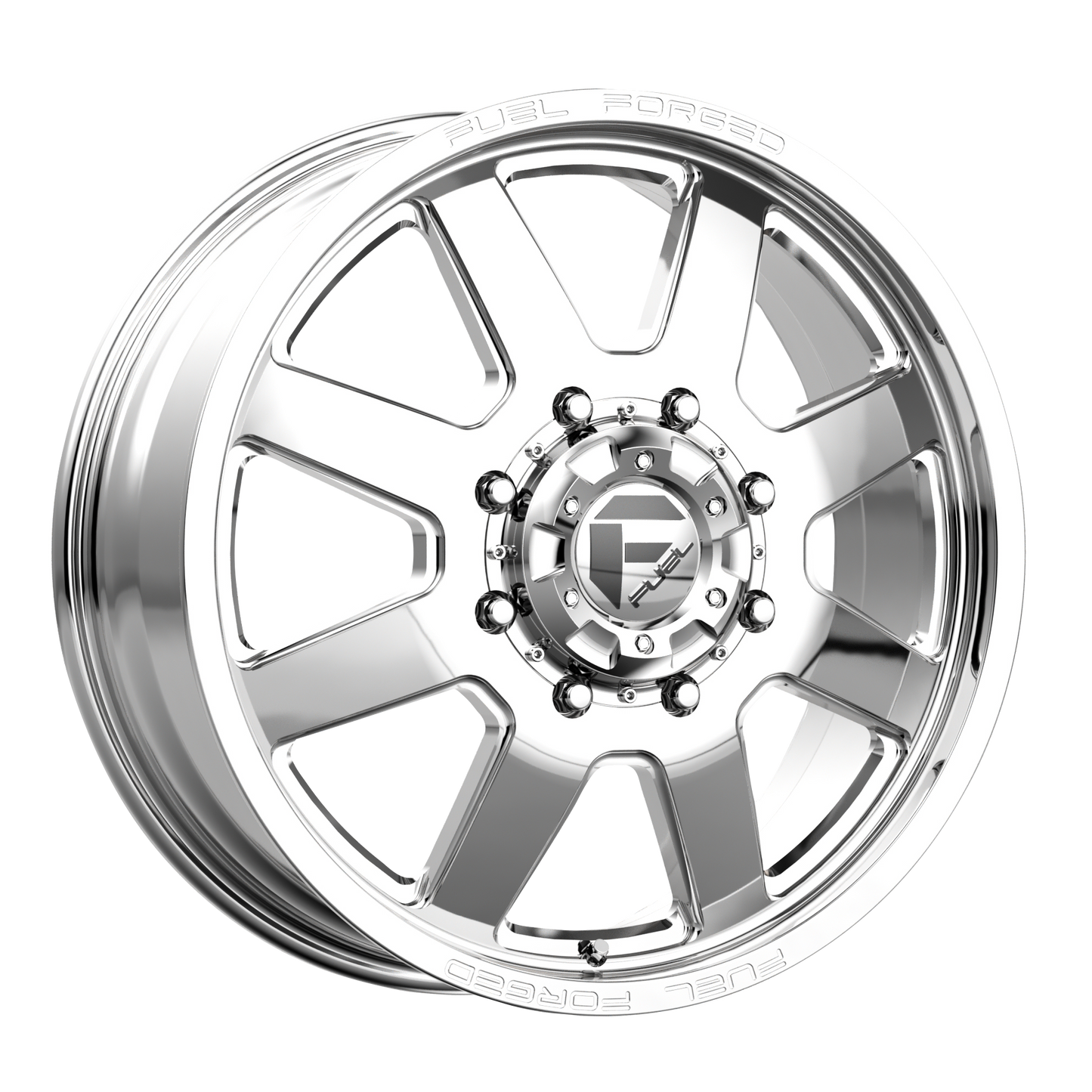 24x8.25 Fuel Forged FF09D Polished DUALLY Rear Wheel 10x225 (-200mm)