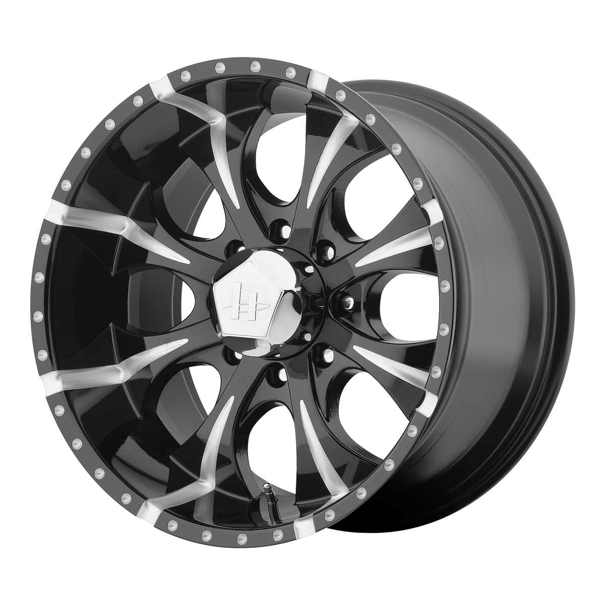 17x9 Helo HE791 MAXX Gloss Black Milled Wheel 8X6.5 (-12mm)