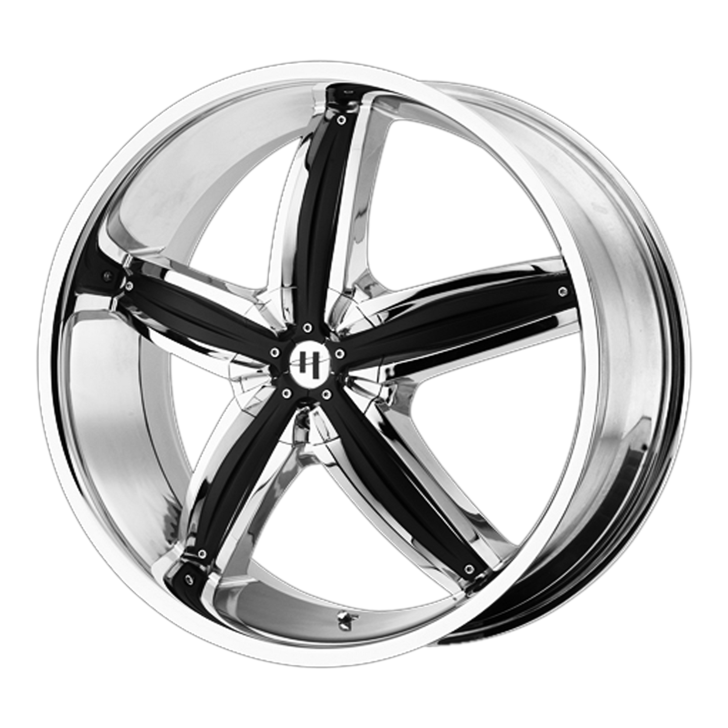 18x8 Helo HE844 Chrome Plated W/ Gloss Black Accents Wheel 5x108/5x4.5 (40mm)