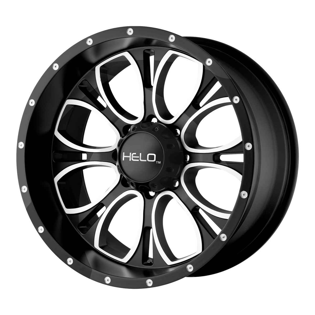 20x9 Helo HE879 Gloss Black Machined Wheel 8X6.5 (-12mm)