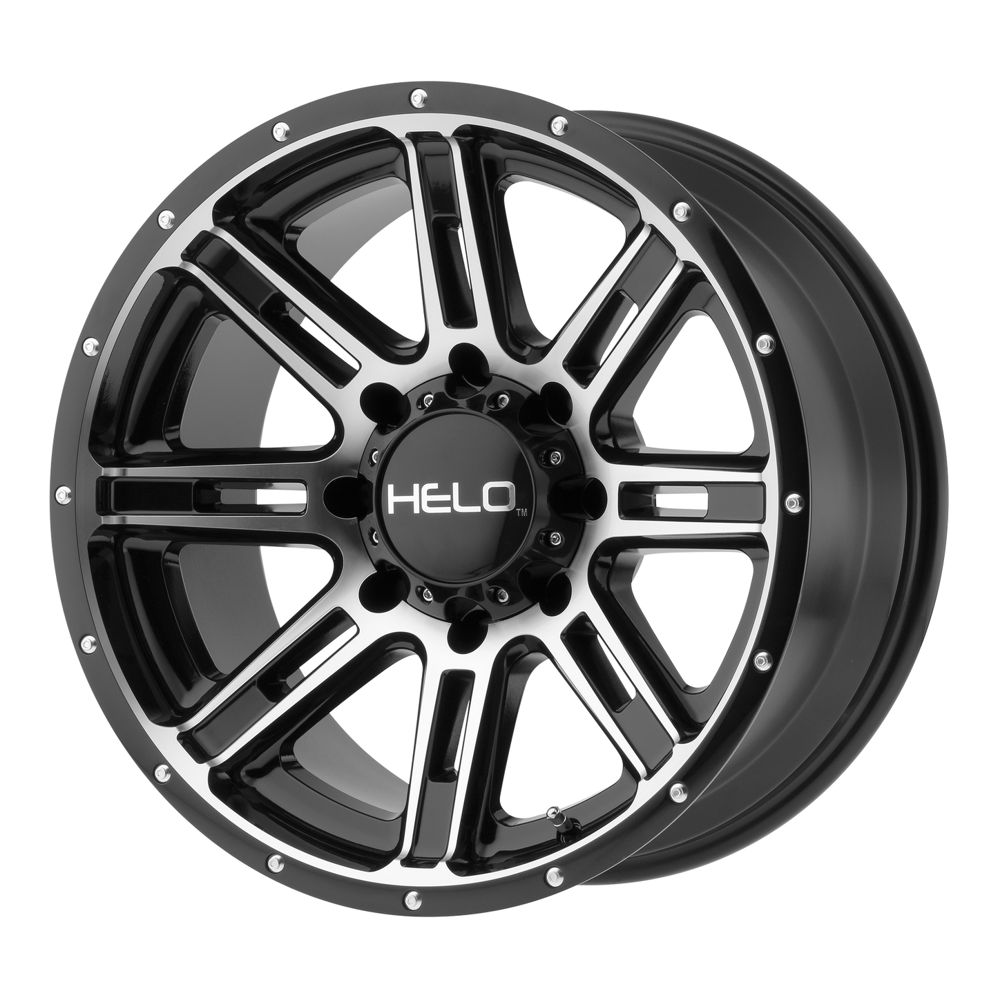 17x9 Helo HE900 Gloss Black Machined Wheel 8X6.5 (-12mm)
