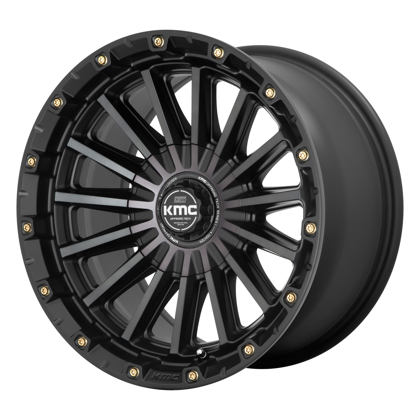 17x9 KMC KM102 SIGNAL Satin Black W/ Gray Tint Wheel 5x5/5x5.5 (-12mm)