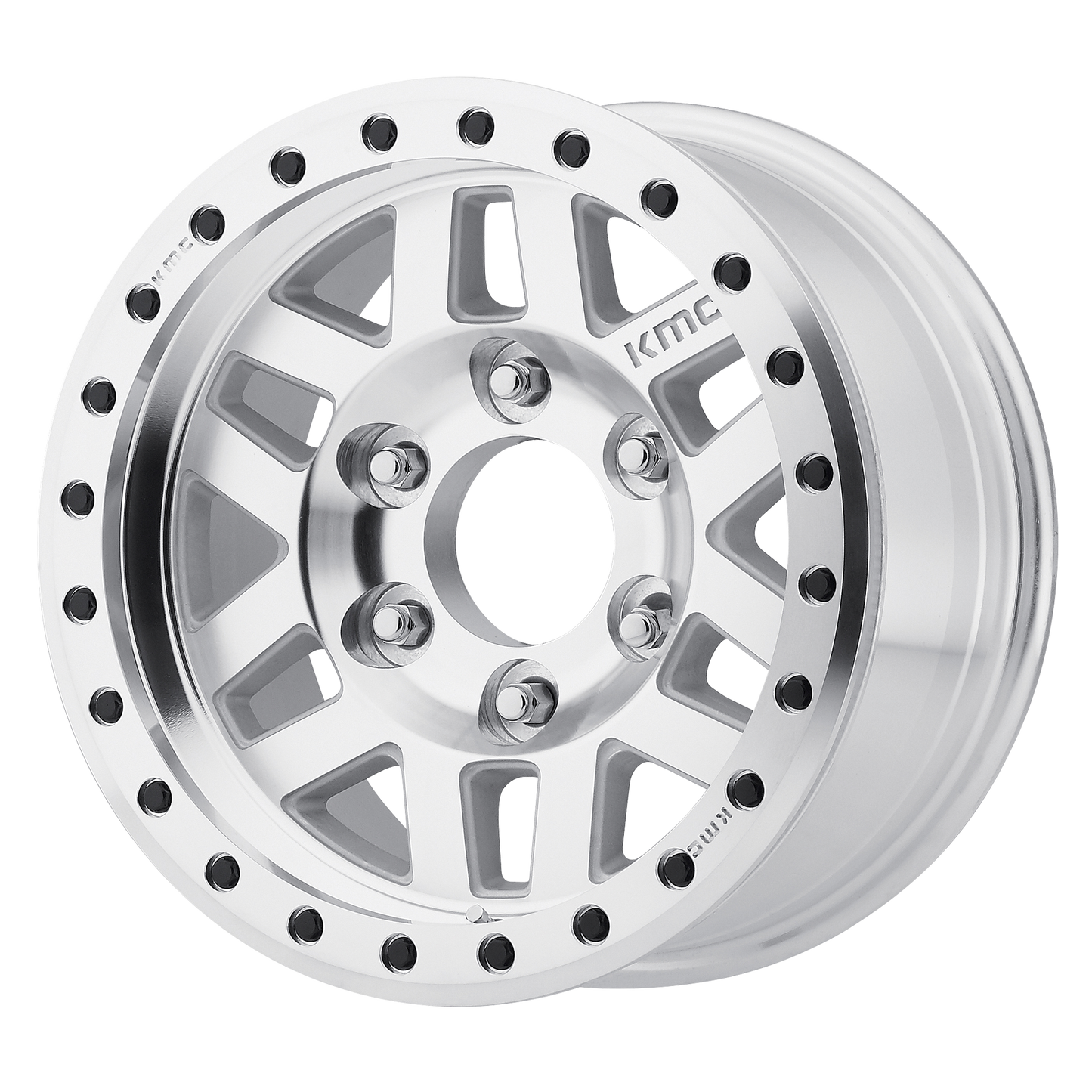 17x8.5 KMC KM228 MACHETE DESERT Machined Wheel 8X6.5 (0mm)