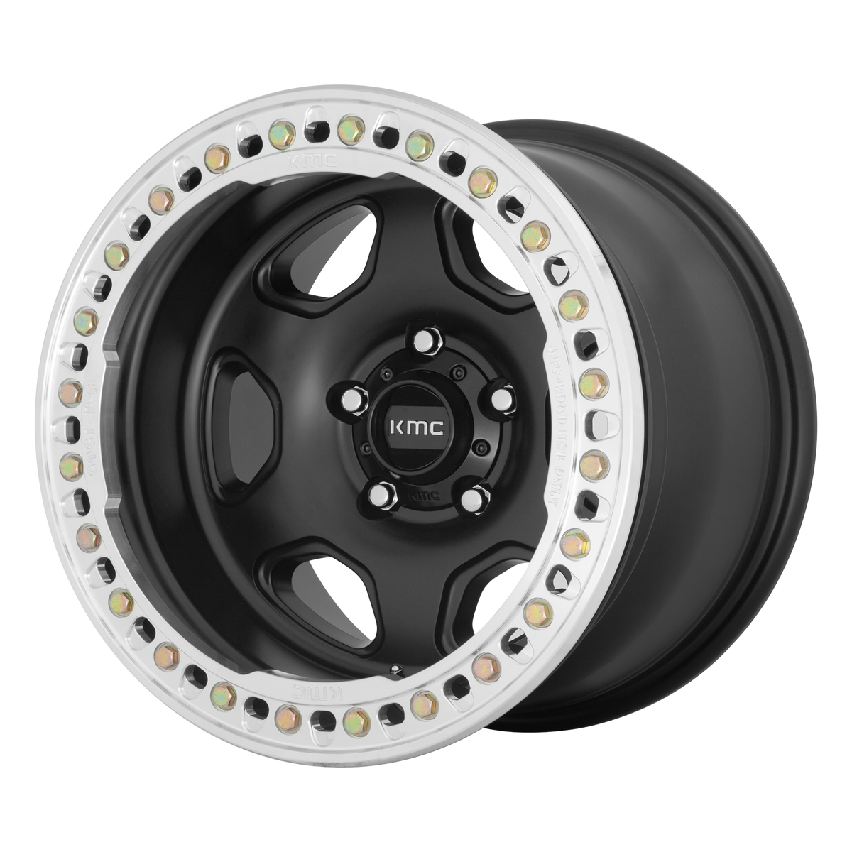 20x10 KMC KM233 HEx Satin Black Wheel 5x5 (-48mm)