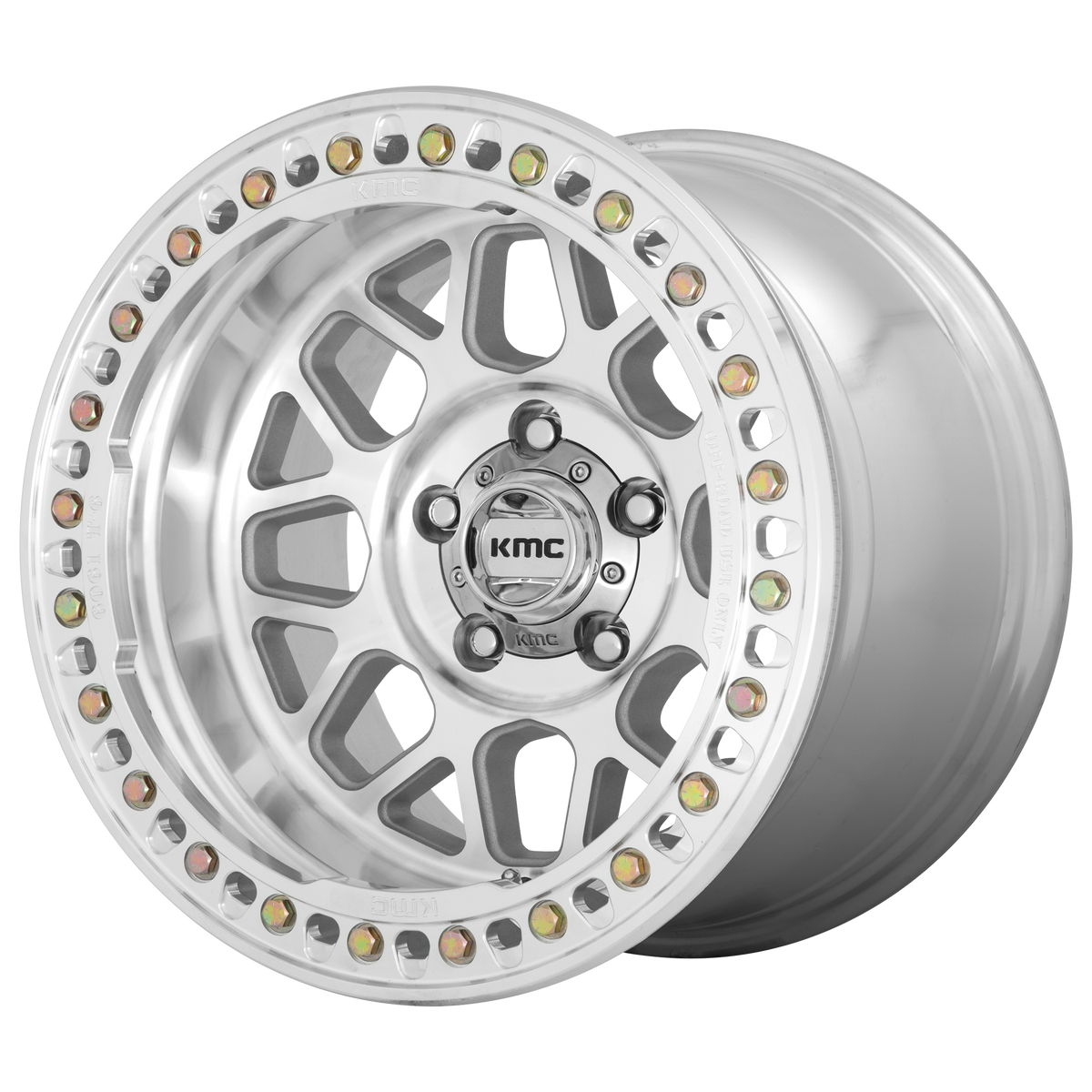 17x8.5 KMC KM235 Grenade Crawl Beadlock Machined Wheel 8x170 (0mm)