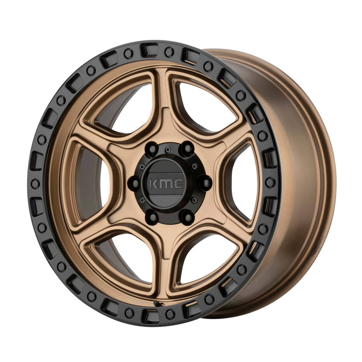 18x8.5 KMC KM539 PORTAL Satin Bronze Satin Black Lip Wheel 5x5 (0mm)
