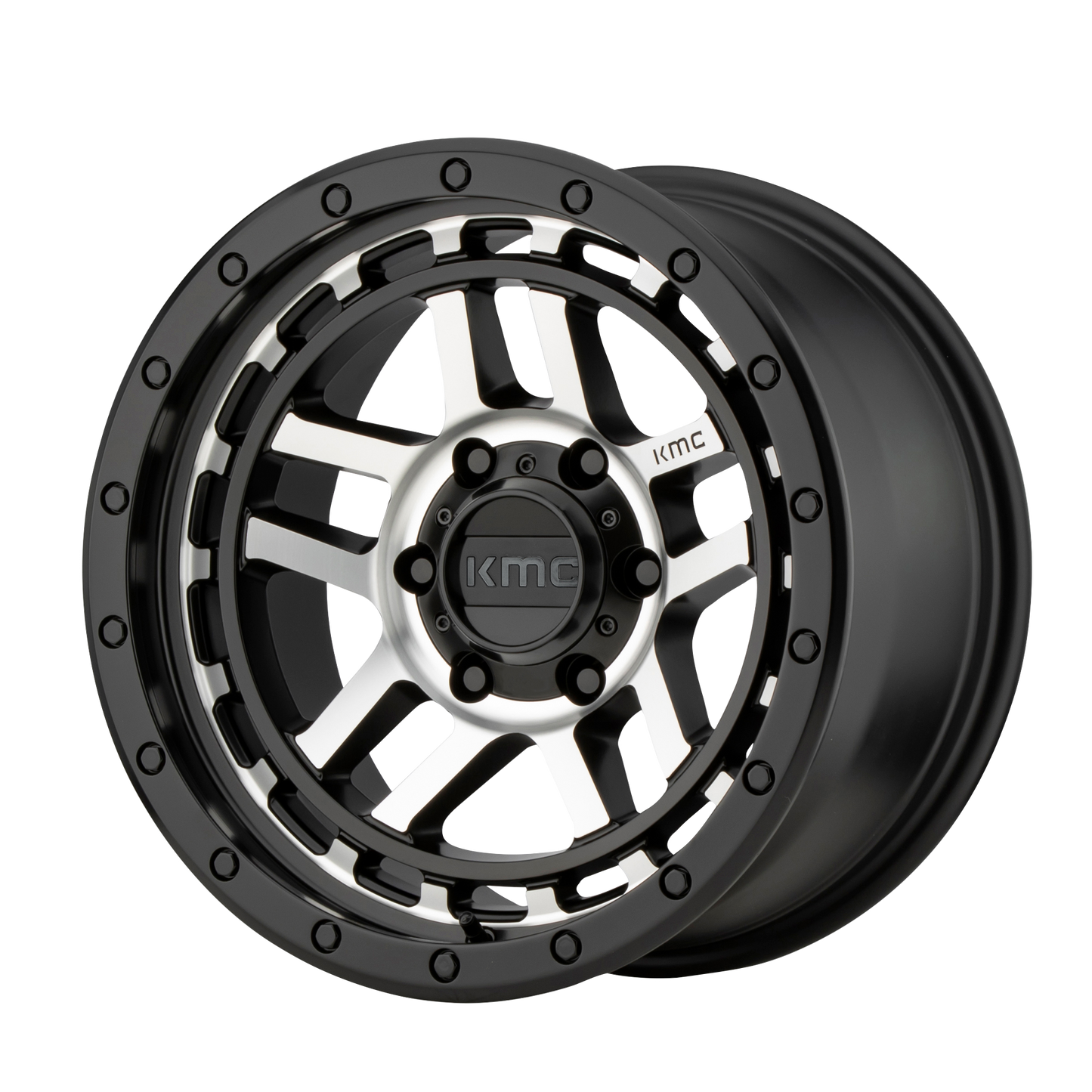 17x9 KMC KM540 RECON Satin Black Machined Wheel 6x5.5 (-12mm)