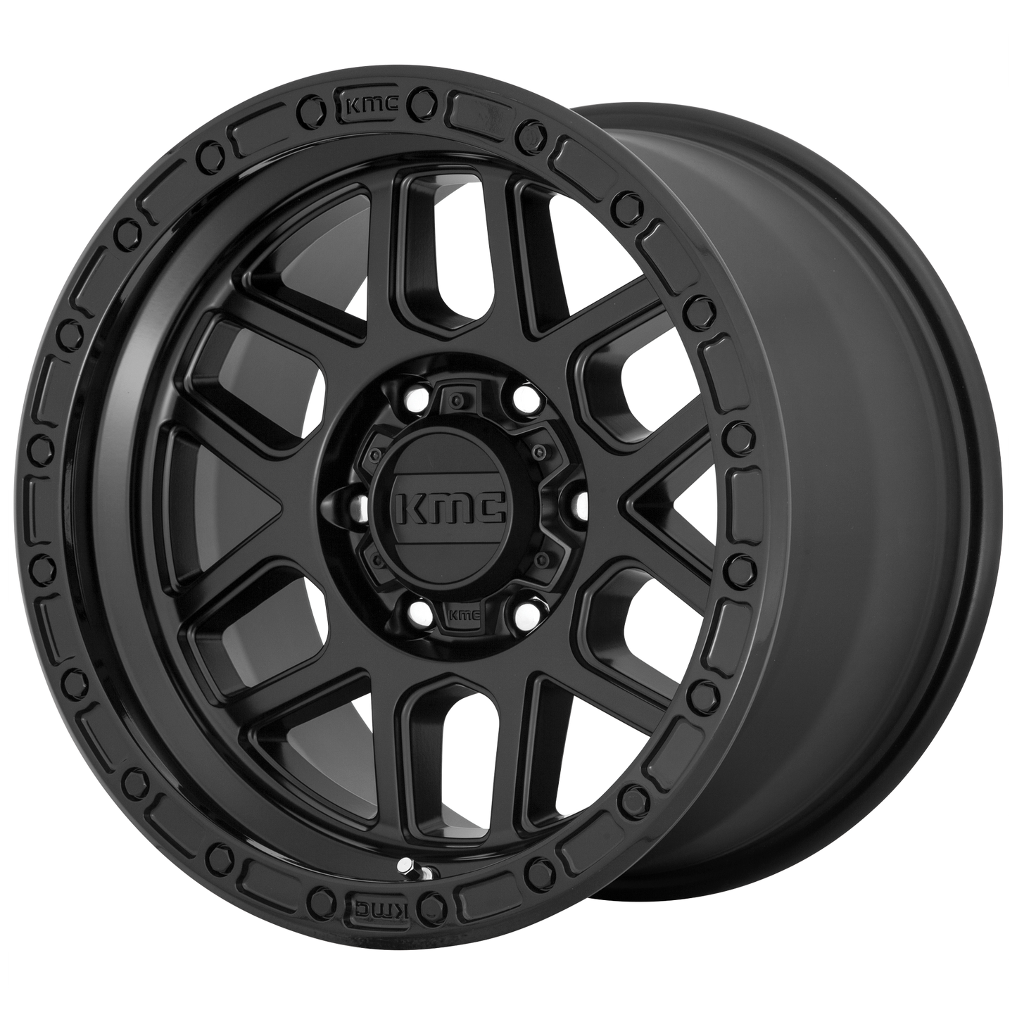 18x9 KMC KM544 MESA Satin Black With Gloss Black Lip Wheel 5x5 (18mm)