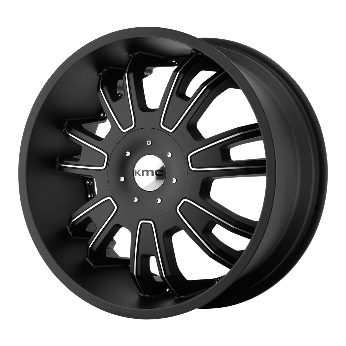 22x9.5 KMC KM664 Matte Black W/Accents Wheel 5x115/5x5.5 (15mm)