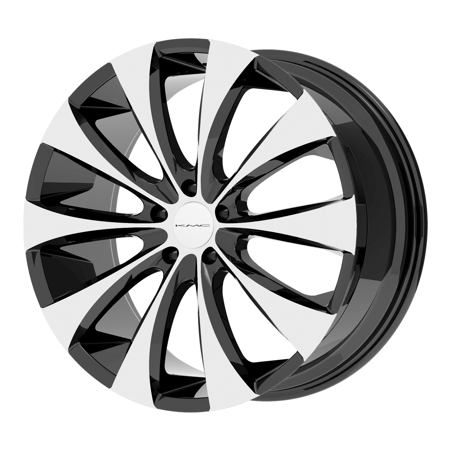 20x9.5 KMC KM679 FADER Gloss Black With Machined Face Wheel 5x4.5 (38mm)