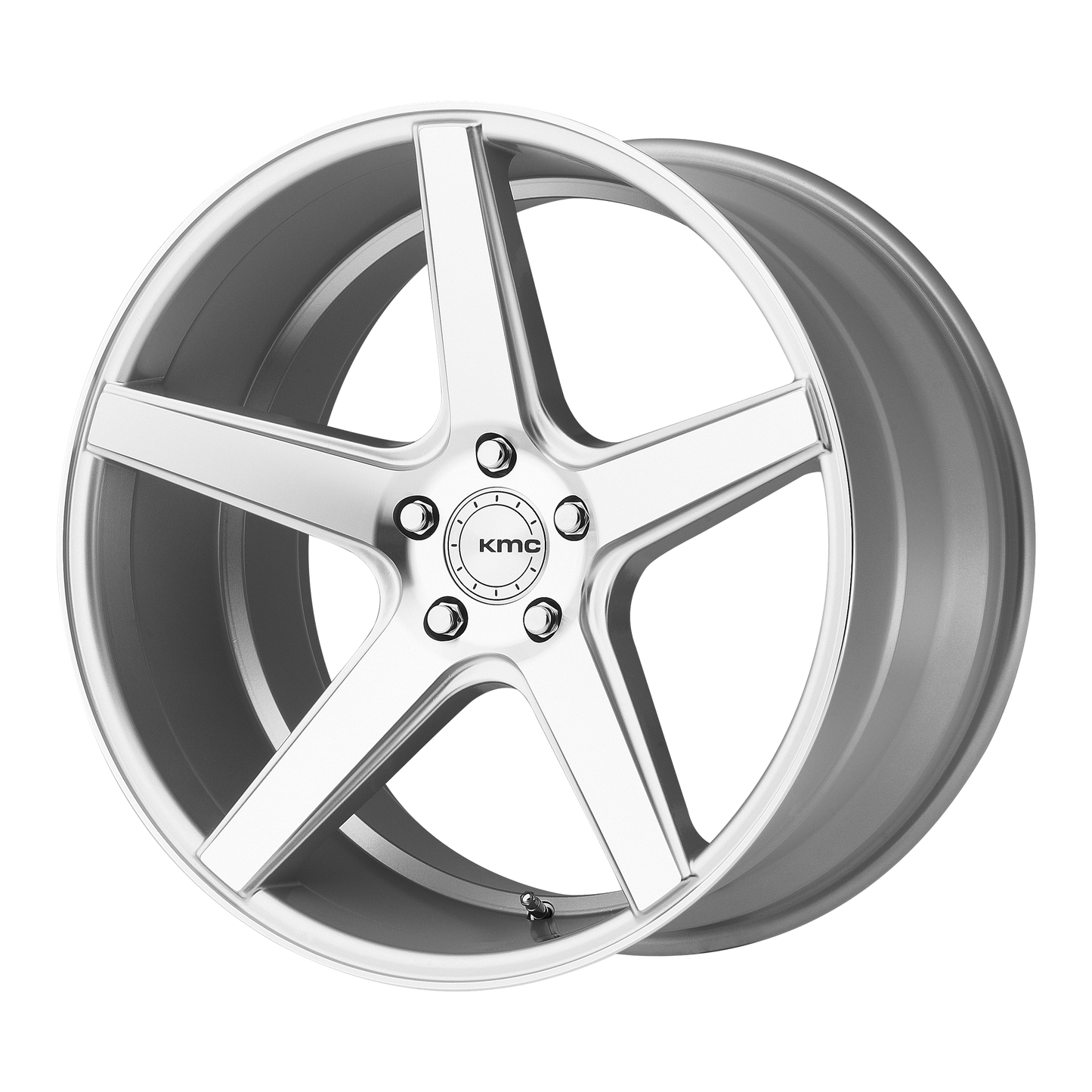 22x10.5 KMC KM685 DISTRICT Silver Machined Wheel 5x112 (40mm)