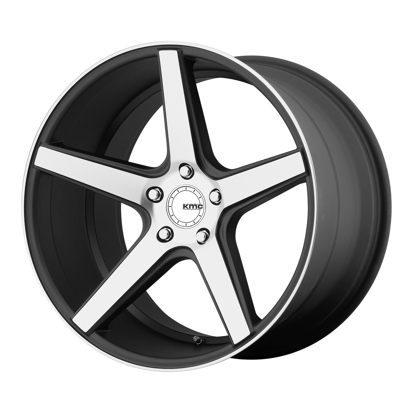 22x8.5 KMC KM685 DISTRICT Satin Black Machined Face Wheel 5x4.5 (40mm)