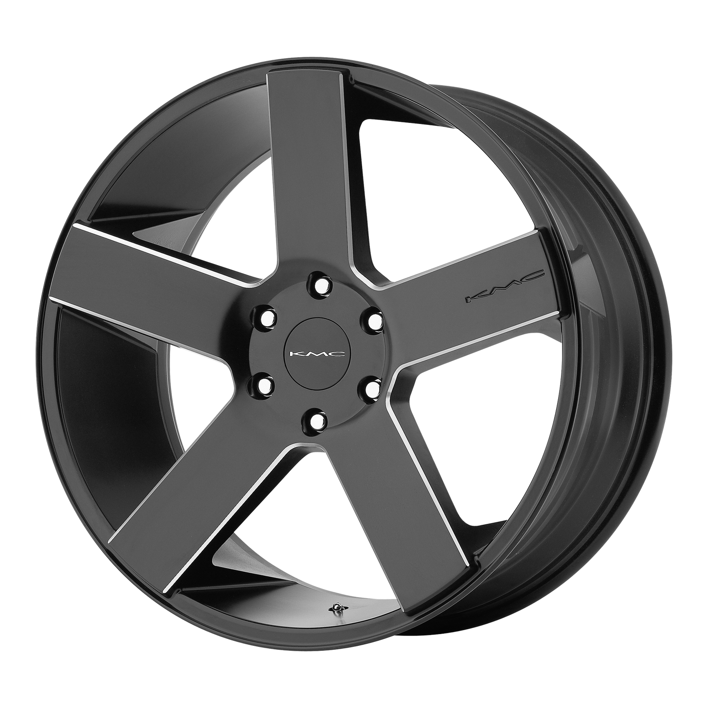 20x8.5 KMC KM690 MC 5 Satin Black Black With Milled Spokes Wheel 5x150 (35mm)