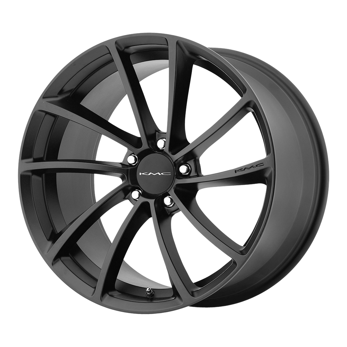 18x8 KMC KM691 SPIN Satin Black Wheel 5x120 (35mm)