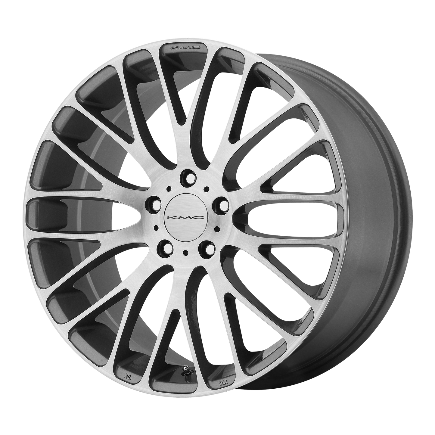 20x8.5 KMC KM693 Pearl Gray W/ Brushed Face Wheel 5x4.5 (40mm)