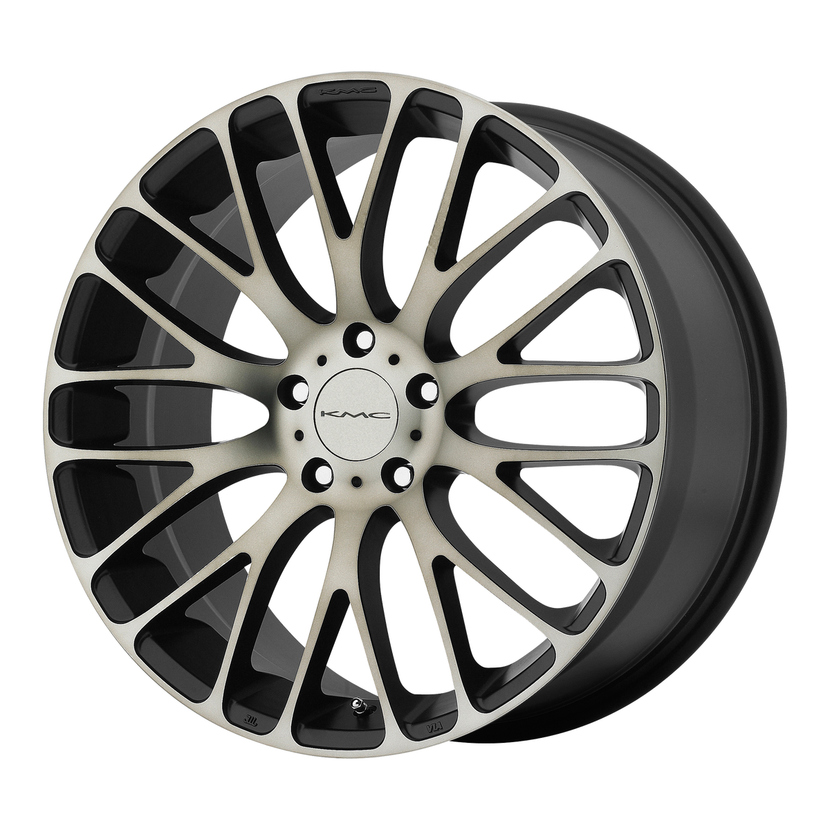 18x8 KMC KM693 Satin Black Machined Wheel 5x120 (40mm)