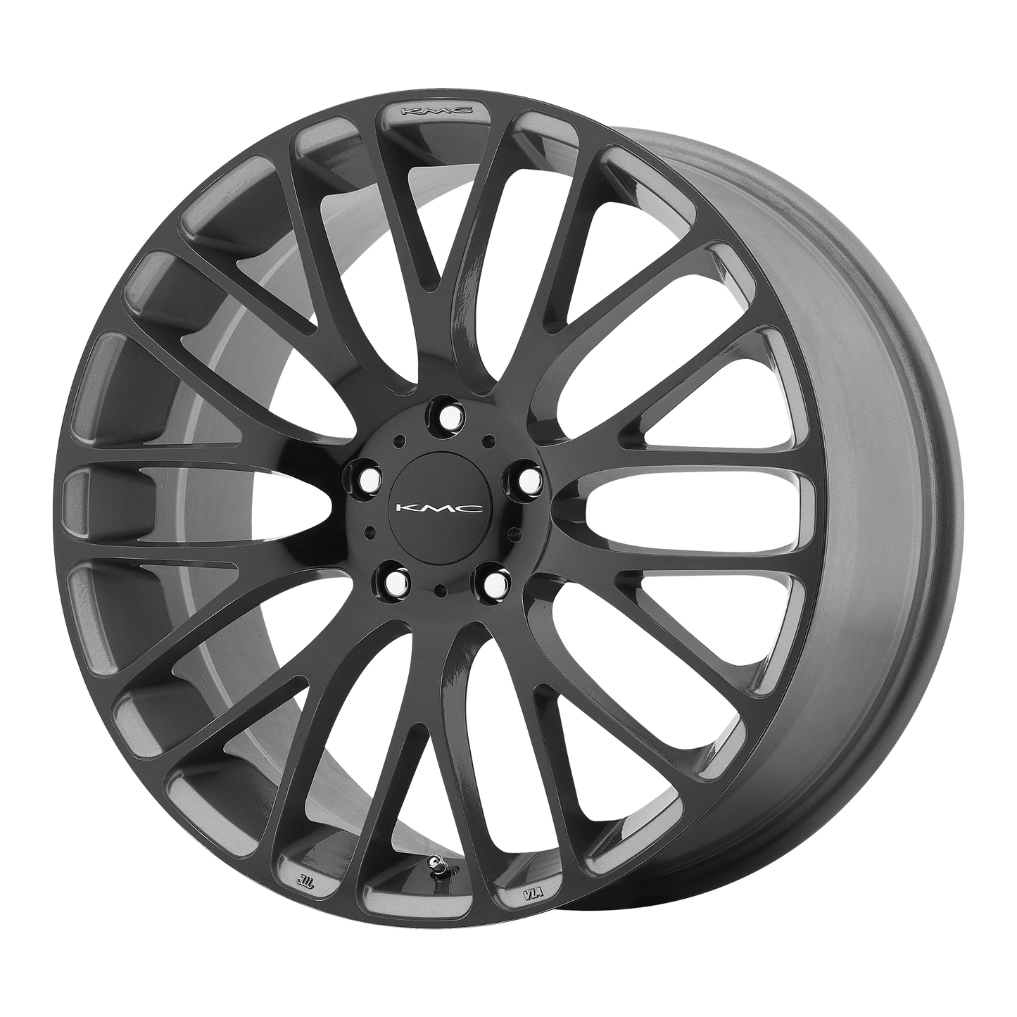 20x8.5 KMC KM693 Pearl Gray W/ Gloss Black Face Wheel 5x120 (40mm)