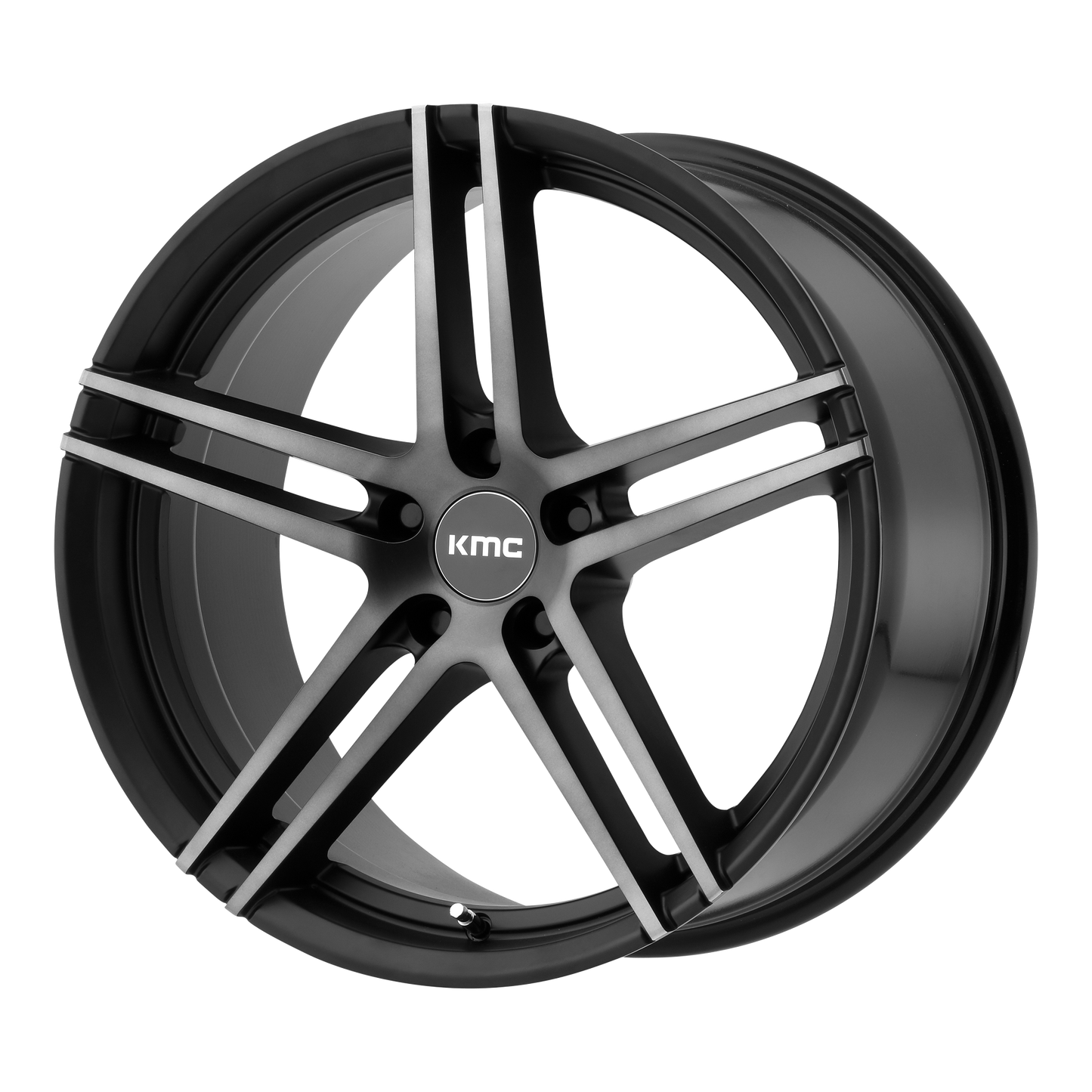 19x9.5 KMC KM703 MONOPHONIC Satin Black Titanium Black Face Wheel 5x4.5 (45mm)