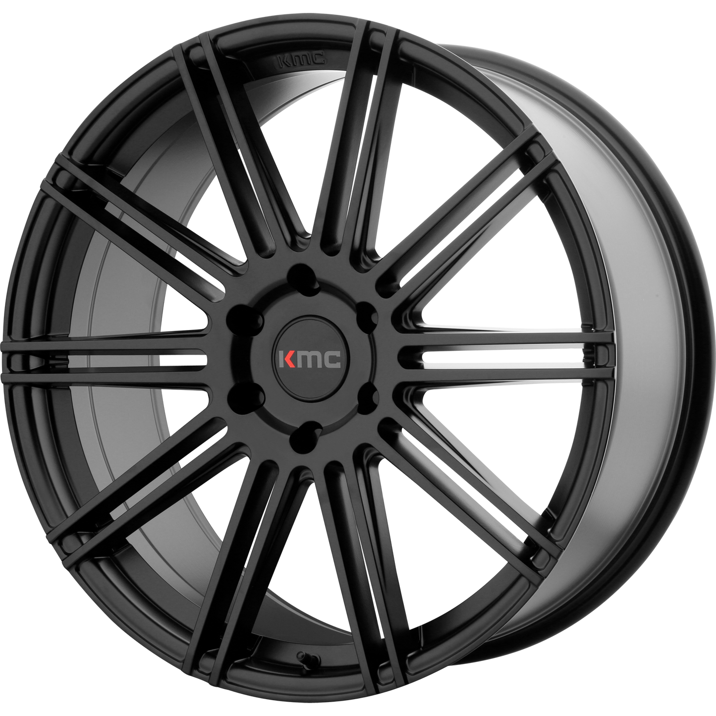 22x9.5 KMC KM707 CHANNEL Satin Black Wheel 6x135 (30mm)