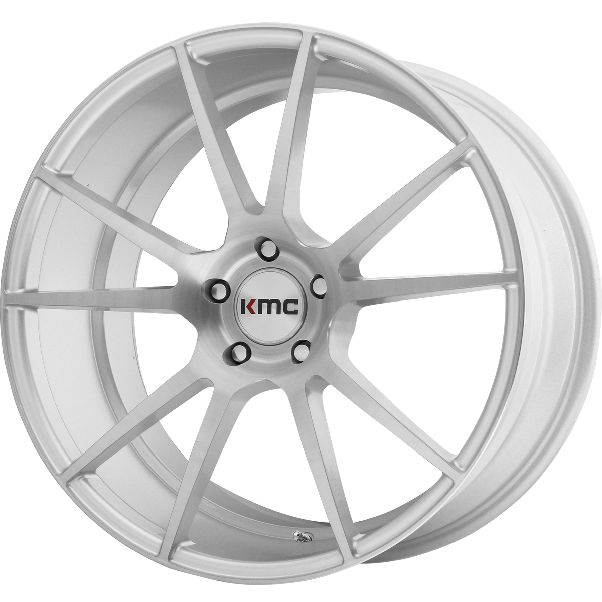 20x10 KMC KM709 FLUX Brushed Silver Wheel 5x120 (40mm)