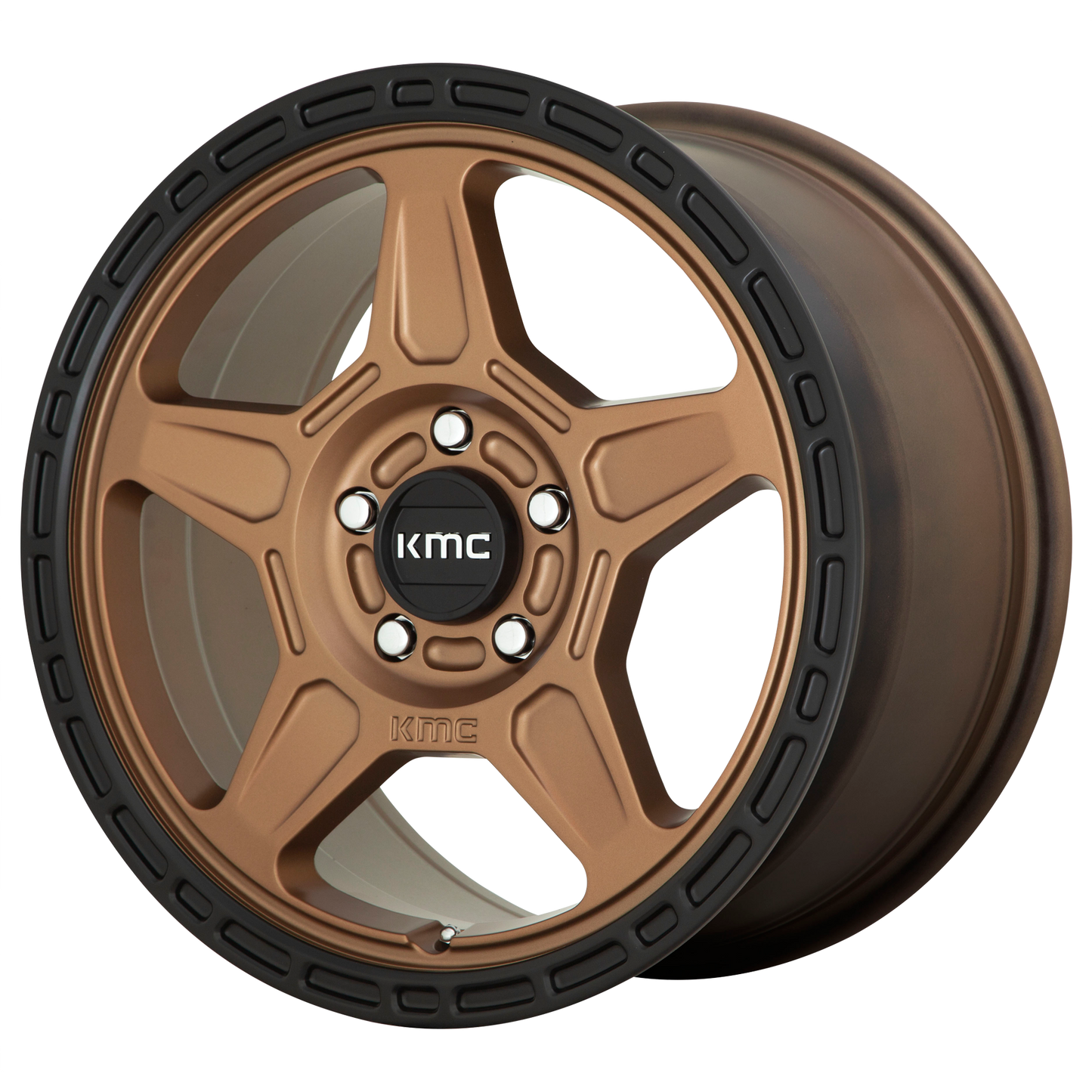 17x8 KMC KM721 ALPINE Matte Bronze With Black Lip Wheel 5x100 (38mm)
