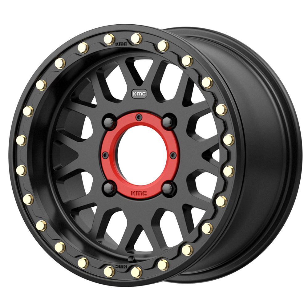 14x10 KMC KS235 Grenade UTV Beadlock Satin Black Wheel 4x110 (0mm)