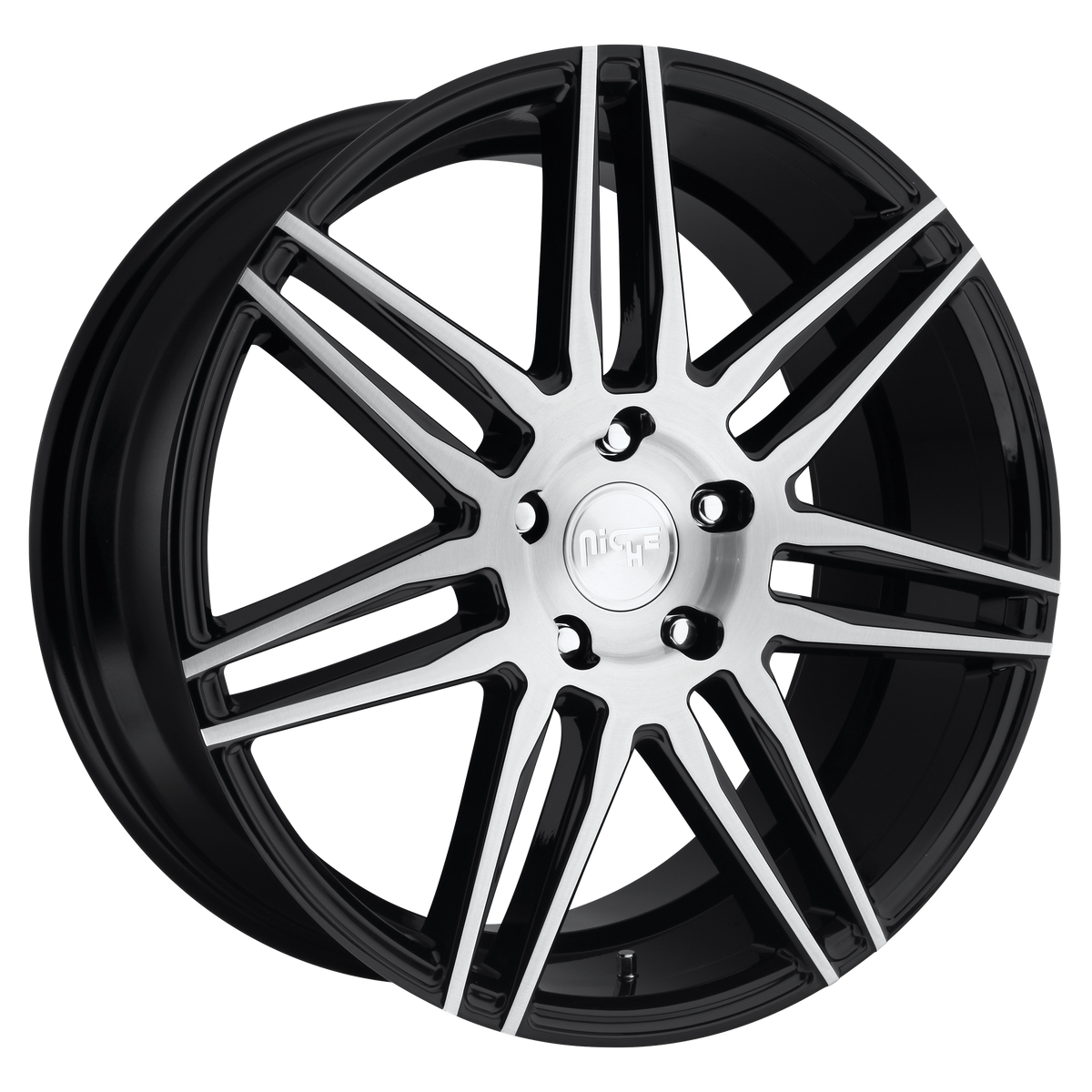 19x8.5 Niche M178 TRENTO GLOSS BLACK BRUSHED Wheel 5x112 (35mm)