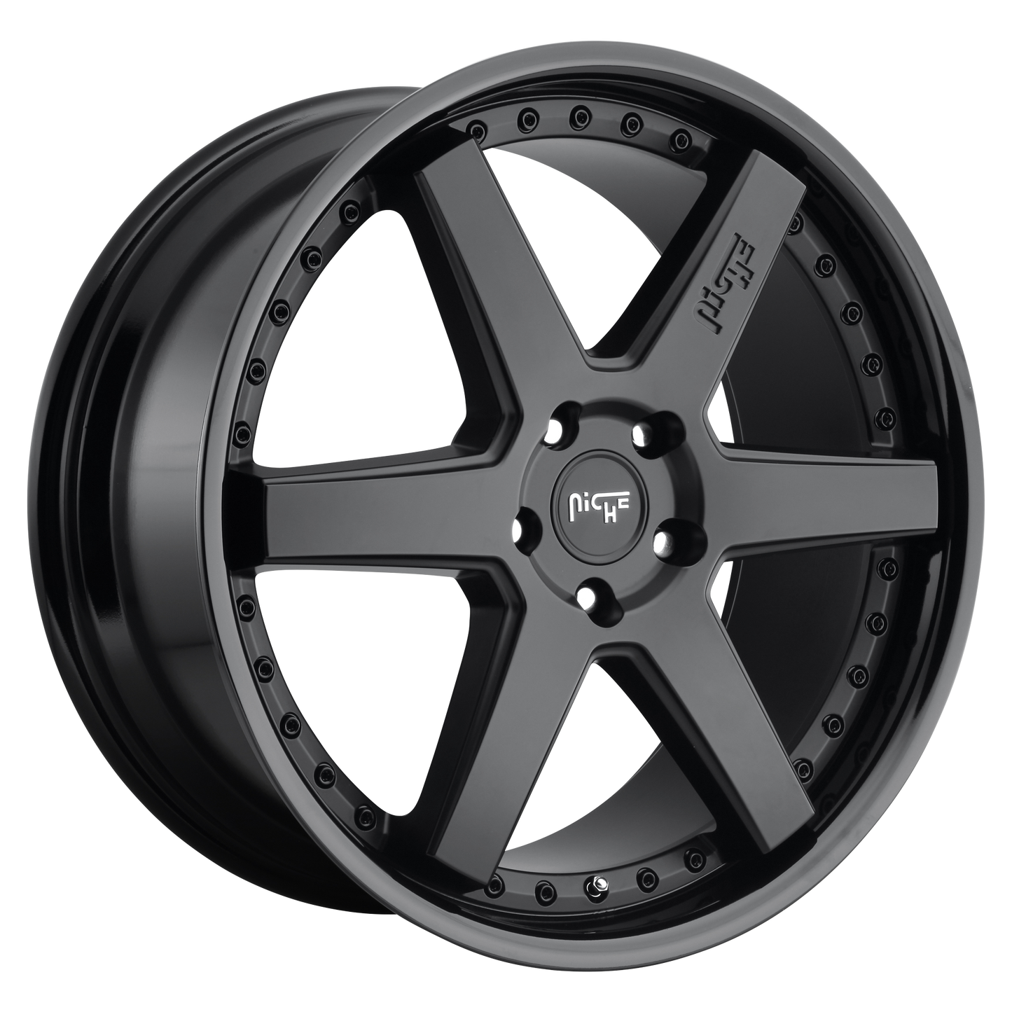 22x10 Niche M192 ALTAIR GLOSS BLACK MATTE BLACK Wheel 6x5.5 (30mm)
