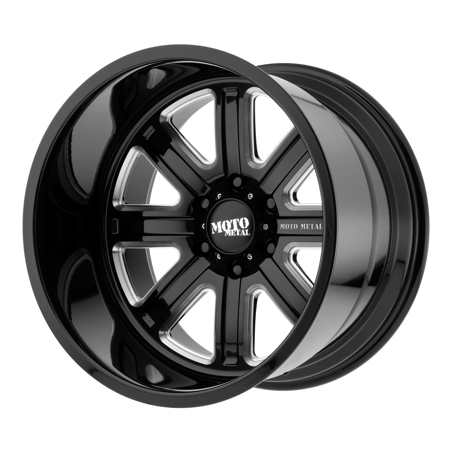 22x14 Moto Metal MO402 Gloss Black Milled Wheel 5x5 (-76mm)