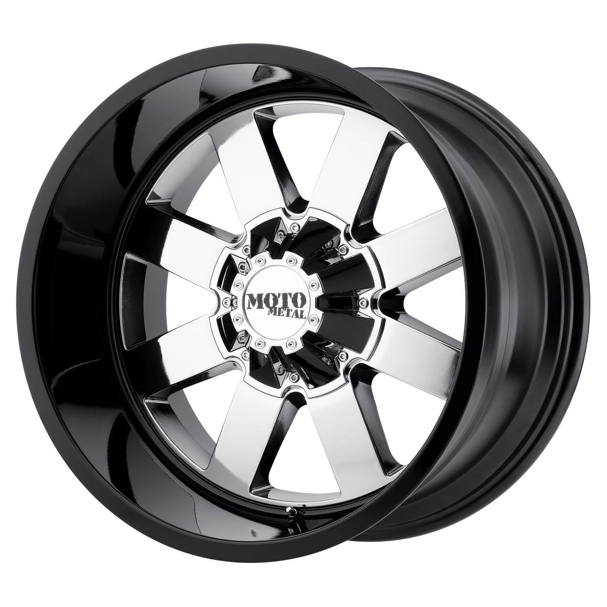 20x9 Moto Metal MO962 PVD Center Gloss Black Lip Wheel 8x170 (0mm)