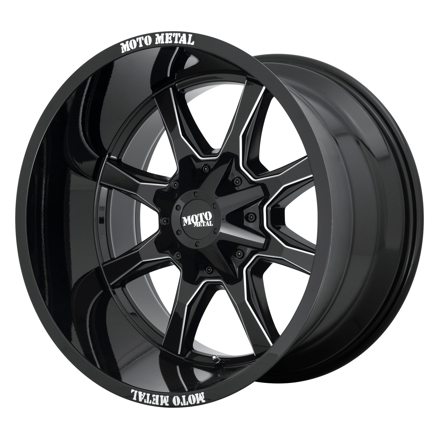 20x10 Moto Metal MO970 Gloss Black W/ Milled Spoke Wheel BLANK (-18mm)