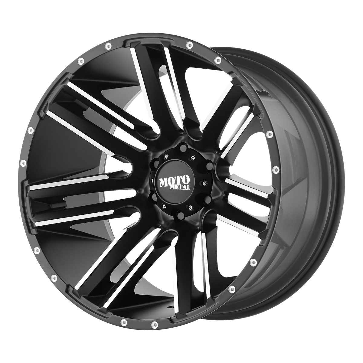 20x12 Moto Metal MO978 RAZOR Satin Black Machined Wheel 8x170 (-44mm)