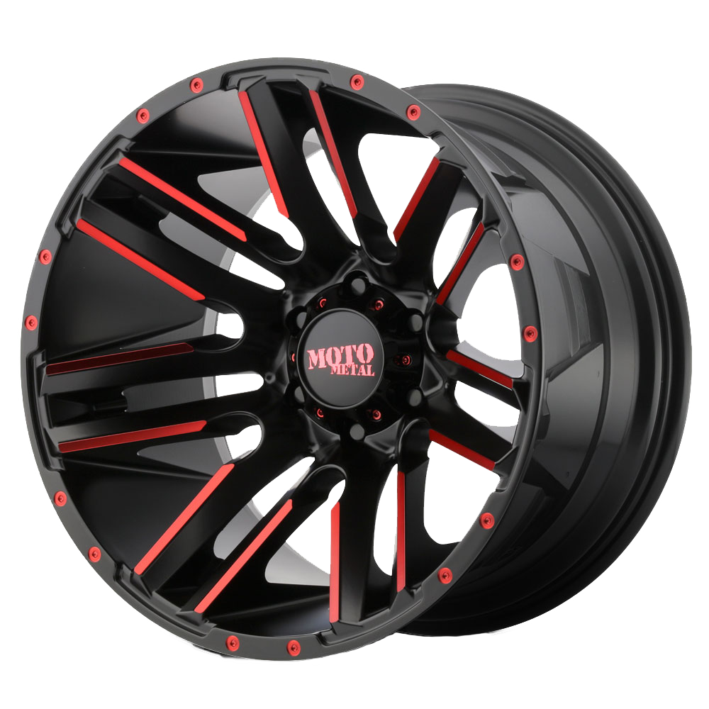 20x12 Moto Metal MO978 RAZOR Satin Black Machined Red Tint Wheel 5x5.5 (-44mm)