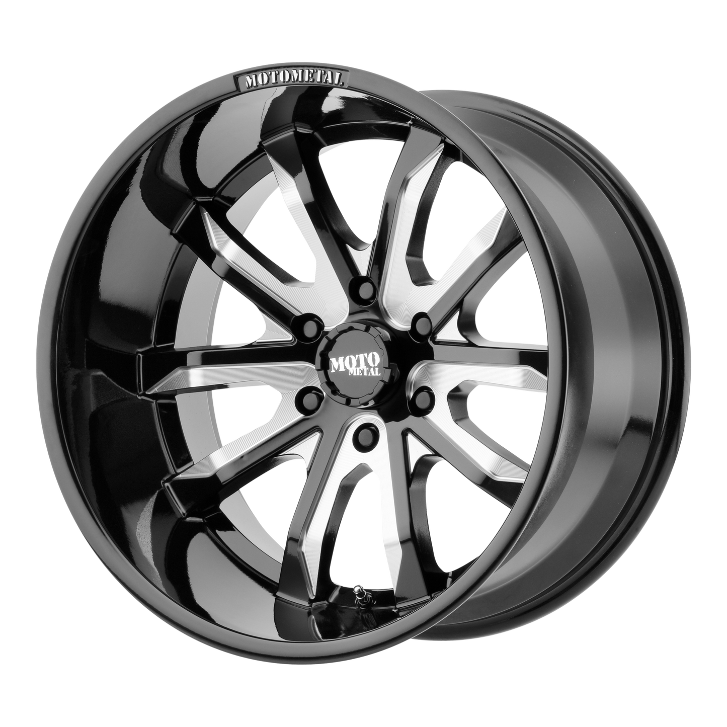 20x12 Moto Metal MO983 DAGGER Gloss Black Milled Wheel 5x5 (-44mm)