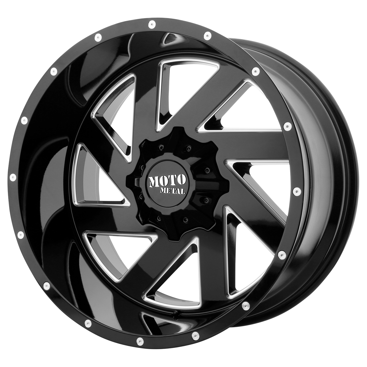 22x10 Moto Metal MO988 MELEE Gloss Black Milled Wheel BLANK (-18mm)