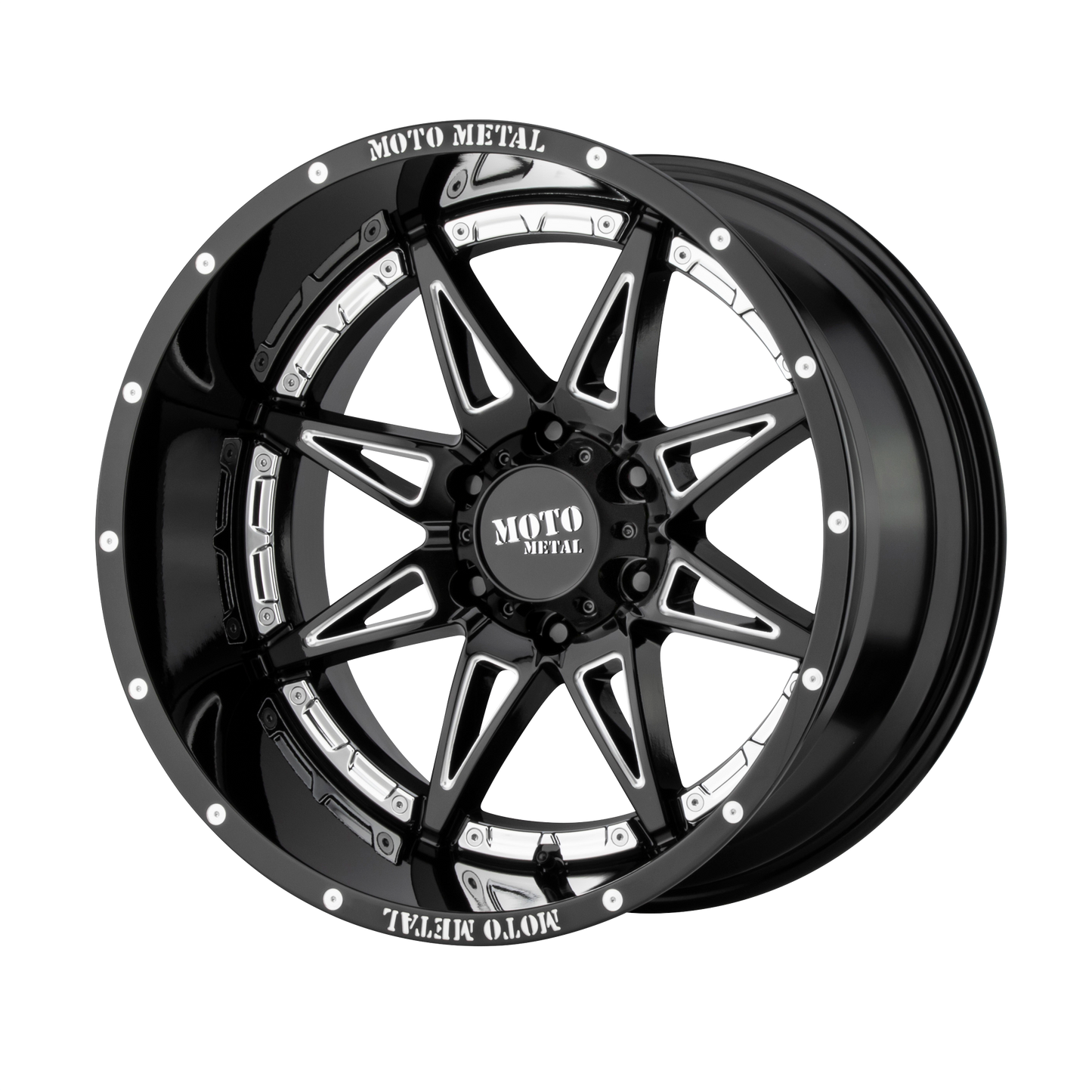 20x9 Moto Metal MO993 HYDRA Gloss Black Milled Wheel 8X6.5 (0mm)